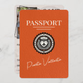Orange Puerta Vallarta Passport Save The Date (Vorne/Hinten)