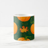 Orange Pumpkin Autumn Leaves Muster Kaffeetasse (Mittel)