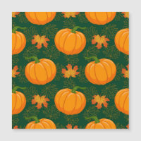 Orange Pumpkin Autumn Leaves Muster