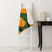 Orange Pumpkin Autumn Leaves Muster Sherpadecke (Beispiel)