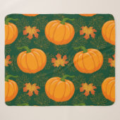 Orange Pumpkin Autumn Leaves Muster Sherpadecke (Vorderseite (Horizontal))
