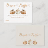 Orange Pumpkin Baby Shower Diaper Raffle Insert Visitenkarte (Vorne/Hinten)