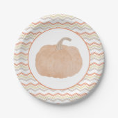 Orange Pumpkin Baby Shower Party Plate Pappteller (Vorderseite)