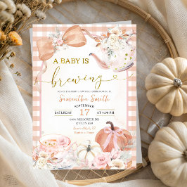 Orange Pumpkin Baby wird Baby Shower Tee zubereite Einladung
