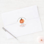 Orange Pumpkin | Babydusche Runder Aufkleber (Umschlag)