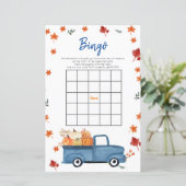 Orange Pumpkin Blue Truck Baby Dusche Bingo Spiel (Stehend Vorderseite)