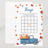 Orange Pumpkin Blue Truck Baby Dusche Bingo Spiel (Vorne/Hinten)