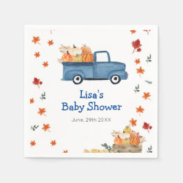 Orange Pumpkin Blue Truck Baby Dusche Napkin Serviette