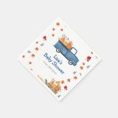 Orange Pumpkin Blue Truck Baby Dusche Napkin Serviette (Ecke)