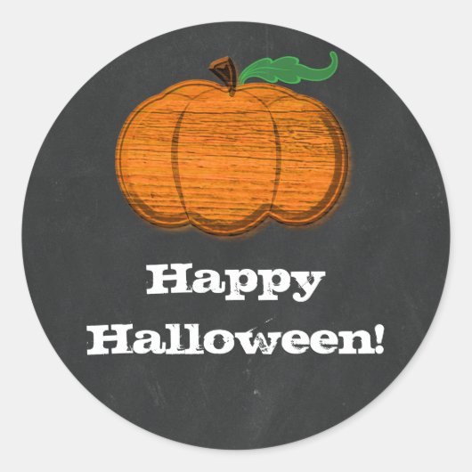 Orange Pumpkin Chalkboard Halloween Gefallen Runder Aufkleber (Vorderseite)