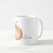 Orange Pumpkin Cream Bow Leaf Kaffeetasse (VorderseiteRechts)