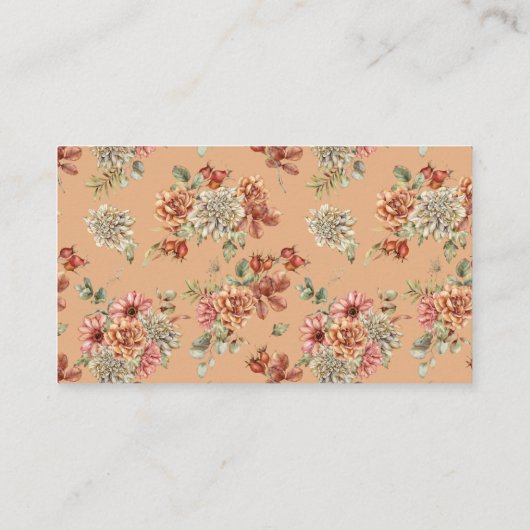 Orange Pumpkin & Dahlia Babydusche Buchungsanfrage Begleitkarte (Rückseite)