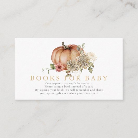 Orange Pumpkin & Dahlia Babydusche Buchungsanfrage Begleitkarte (Vorderseite)