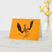 Orange Pumpkin Dragon Karte (Gelbe Blume)