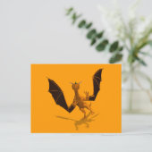 Orange Pumpkin Dragon Postkarte (Stehend Vorderseite)