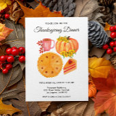 Orange Pumpkin Erntedank Dinner Floral Einladung