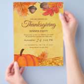 Orange Pumpkin Erntedank Dinner Party Printable Flyer (Hand)