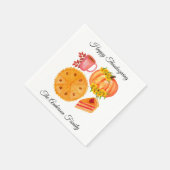 Orange Pumpkin Erntedank Friendsgiving Dinner Serviette (Ecke)