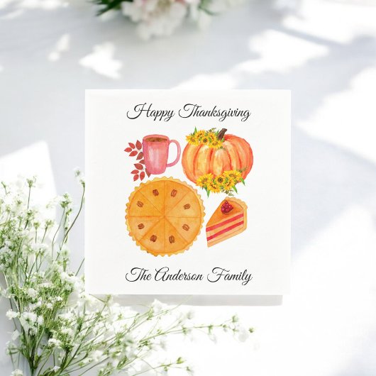 Orange Pumpkin Erntedank Friendsgiving Dinner Serviette