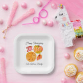 Orange Pumpkin Erntedank Spice Latte Pappteller (Party)