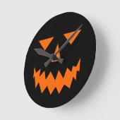 Orange Pumpkin Face Clock Große Wanduhr (Winkel)