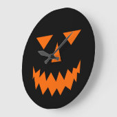 Orange Pumpkin Face Clock Große Wanduhr (Winkel)