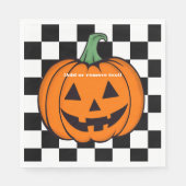 Orange Pumpkin Face Paper Napkin Serviette (Vorderseite)
