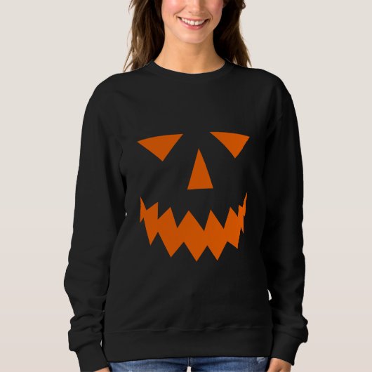 Orange Pumpkin Face Sweatshirt (Vorderseite)
