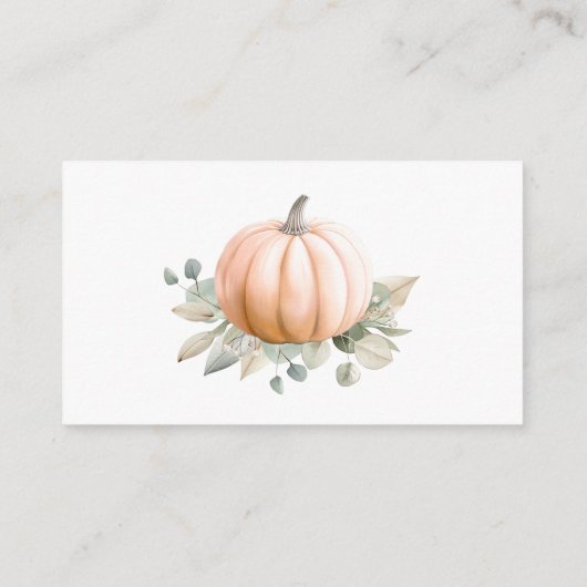 Orange Pumpkin Fall Baby Shower Diaper Raffle Card Begleitkarte (Rückseite)