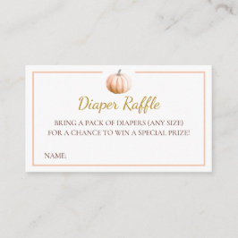 Orange Pumpkin Fall Baby Shower Diaper Raffle Card Begleitkarte