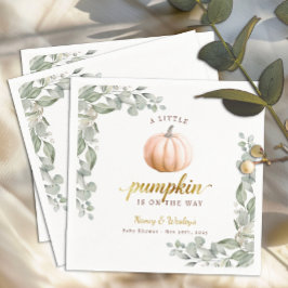 Orange Pumpkin Fall Baby Shower Paper Napkins Serviette