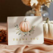 Orange Pumpkin Fall Baby Shower Thank You Card Dankeskarte