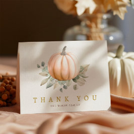 Orange Pumpkin Fall Baby Shower Thank You Card Dankeskarte