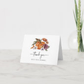 Orange Pumpkin Fall Dankeschön Karte (Vorderseite)