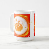 Orange Pumpkin, Fall, Erntedank, Halloween Kaffeetasse (Vorderseite Links)