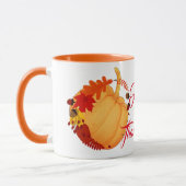 Orange Pumpkin Fall Maple Foliage Erntedank Spaß Tasse (Links)