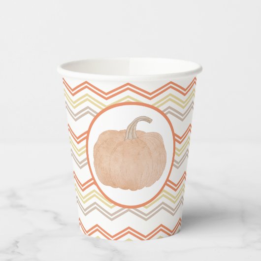 Orange Pumpkin Fall Party Paper Cups Pappbecher (Links)