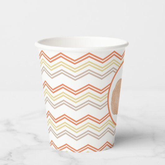 Orange Pumpkin Fall Party Paper Cups Pappbecher (Vorderseite)