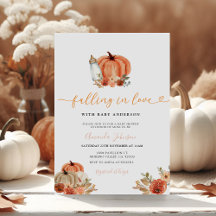 Orange Pumpkin Falling in Liebe Fall Babydusche