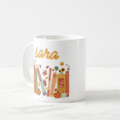 Orange Pumpkin Floral Herbst Wight Classic Kaffeetasse (Vorderseite Links)