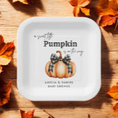 Orange Pumpkin Girl Bow Paper Plate Pappteller