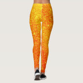 Orange Pumpkin Glitzer Pattern Halloween Leggings (Rückseite)