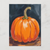 Orange Pumpkin Halloween Erntedank Feiertagspostkarte (Vorderseite)