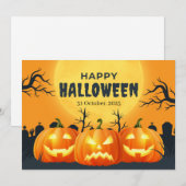 Orange Pumpkin Halloween Feiertagskarte (Vorne/Hinten)