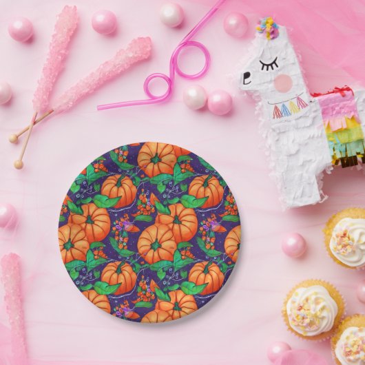 Orange Pumpkin Halloween Pappteller (Party)