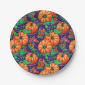 Orange Pumpkin Halloween Pappteller (Vorderseite)