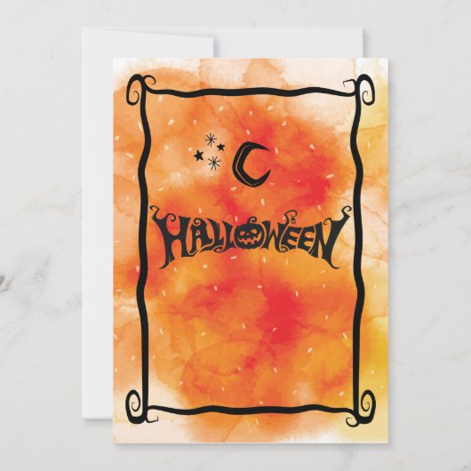 Orange Pumpkin Halloween-Party Einladung (Rückseite)