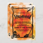 Orange Pumpkin Halloween-Party Einladung (Vorne/Hinten)