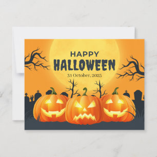 Orange Pumpkin Halloween Postkarte
