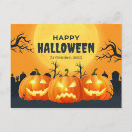 Orange Pumpkin Halloween Postkarte
